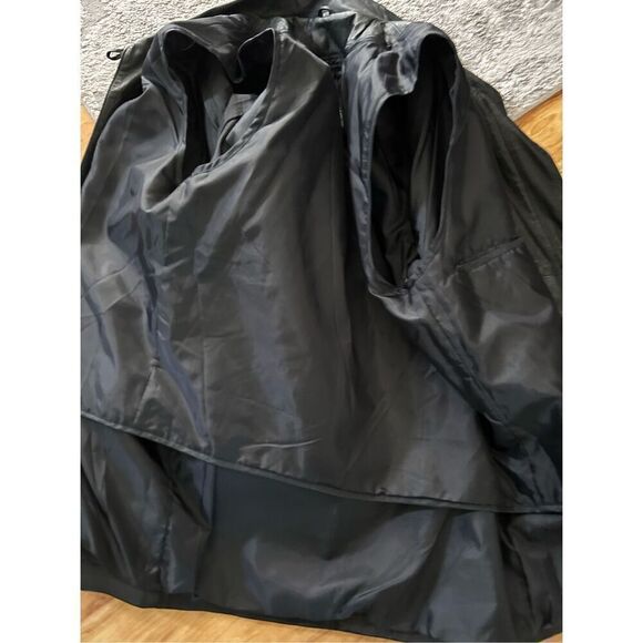 Women's Vintage Rallee trenchcoat Black Leather Trim Coat Size S - Picture 7 of 7